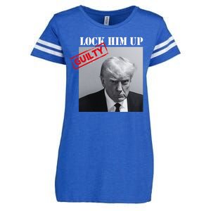 Lock Him Up Donald Trump Guilty Mugshot Enza Ladies Jersey Football T-Shirt