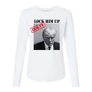 Lock Him Up Donald Trump Guilty Mugshot Womens Cotton Relaxed Long Sleeve T-Shirt