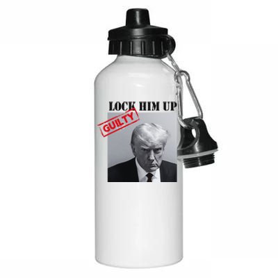 Lock Him Up Donald Trump Guilty Mugshot Aluminum Water Bottle