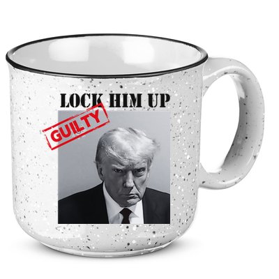Lock Him Up Donald Trump Guilty Mugshot 15oz Campfire Ceramic Mug