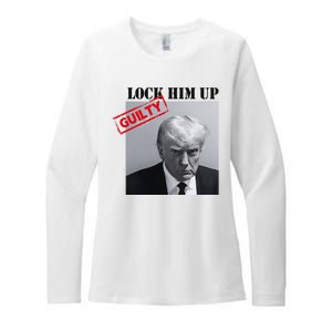 Lock Him Up Donald Trump Guilty Mugshot Womens CVC Long Sleeve Shirt