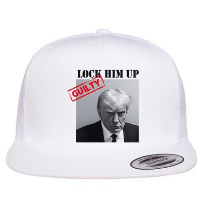 Lock Him Up Donald Trump Guilty Mugshot Flat Bill Trucker Hat