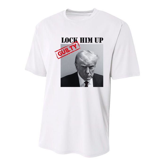 Lock Him Up Donald Trump Guilty Mugshot Youth Performance Sprint T-Shirt