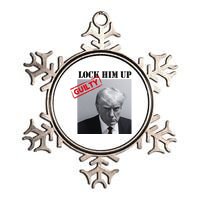 Lock Him Up Donald Trump Guilty Mugshot Metallic Star Ornament