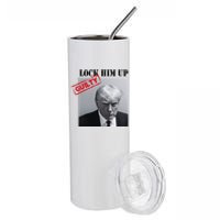 Lock Him Up Donald Trump Guilty Mugshot Stainless Steel Tumbler