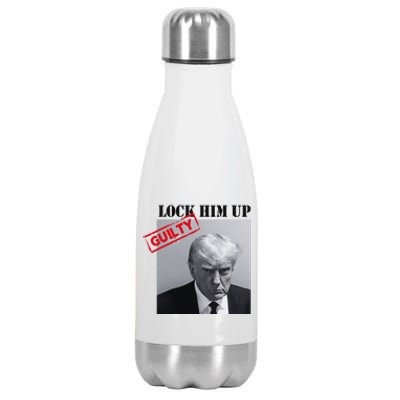 Lock Him Up Donald Trump Guilty Mugshot Stainless Steel Insulated Water Bottle