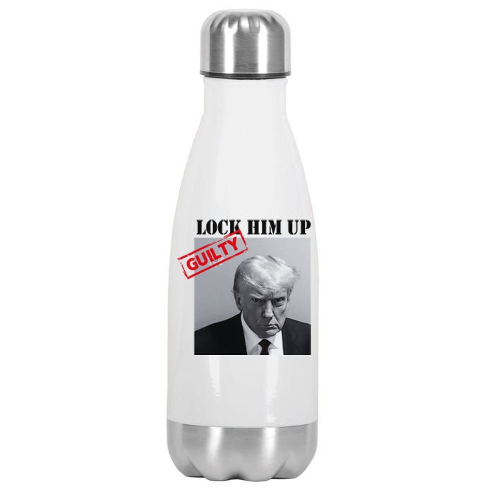 Lock Him Up Donald Trump Guilty Mugshot Stainless Steel Insulated Water Bottle