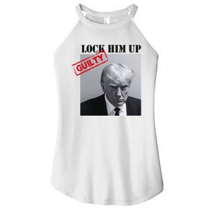 Lock Him Up Donald Trump Guilty Mugshot Women's Perfect Tri Rocker Tank