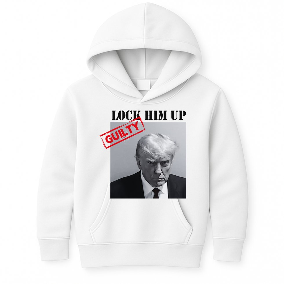 Lock Him Up Donald Trump Guilty Mugshot Kids Hoodie