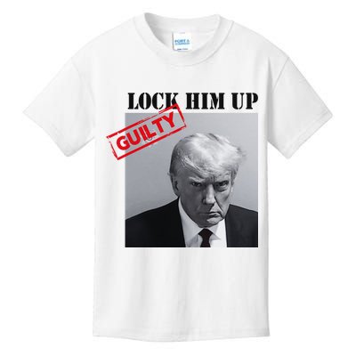 Lock Him Up Donald Trump Guilty Mugshot Kids T-Shirt