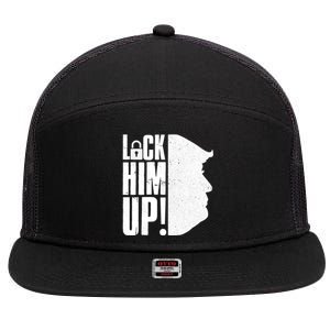 Lock Him Up Democrat Anti Trump Impeach 45 Resist Resign 7 Panel Mesh Trucker Snapback Hat