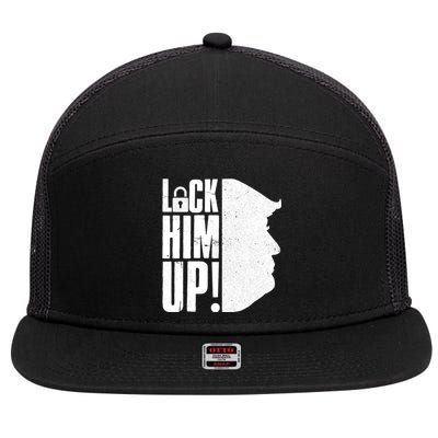 Lock Him Up Democrat Anti Trump Impeach 45 Resist Resign 7 Panel Mesh Trucker Snapback Hat