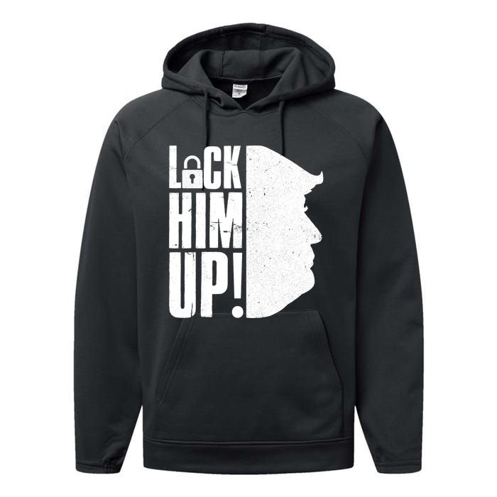 Lock Him Up Democrat Anti Trump Impeach 45 Resist Resign Performance Fleece Hoodie