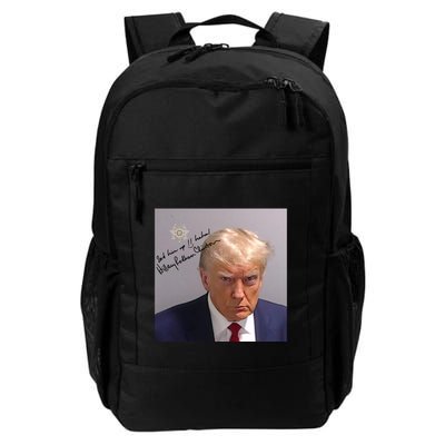 Lock Him Up Funny Hilary Clinton Donald Trump Mugshot Backpack