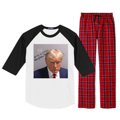 Lock Him Up Funny Hilary Clinton Donald Trump Mugshot Raglan Sleeve Pajama Set