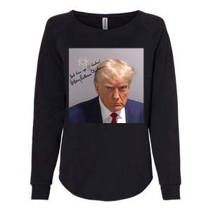 Lock Him Up Funny Hilary Clinton Donald Trump Mugshot Womens California Wash Sweatshirt