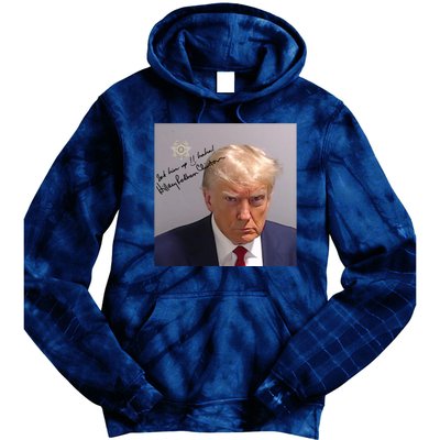 Lock Him Up Funny Hilary Clinton Donald Trump Mugshot Tie Dye Hoodie