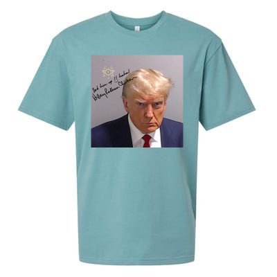 Lock Him Up Funny Hilary Clinton Donald Trump Mugshot Sueded Cloud Jersey T-Shirt