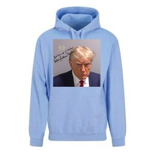 Lock Him Up Funny Hilary Clinton Donald Trump Mugshot Unisex Surf Hoodie