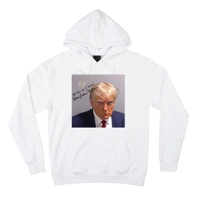 Lock Him Up Funny Hilary Clinton Donald Trump Mugshot Hoodie