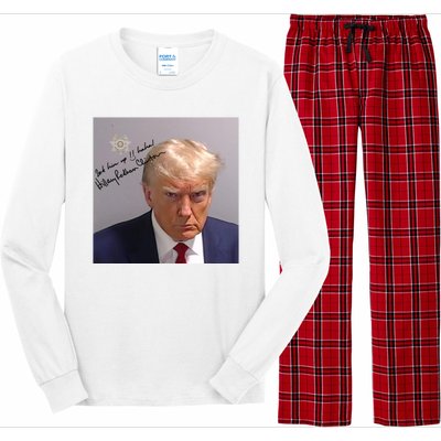 Lock Him Up Funny Hilary Clinton Donald Trump Mugshot Long Sleeve Pajama Set