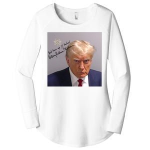 Lock Him Up Funny Hilary Clinton Donald Trump Mugshot Women's Perfect Tri Tunic Long Sleeve Shirt