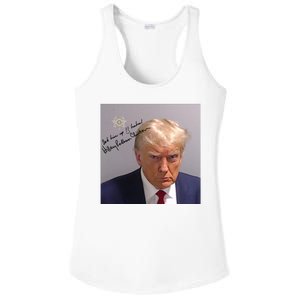 Lock Him Up Funny Hilary Clinton Donald Trump Mugshot Ladies PosiCharge Competitor Racerback Tank