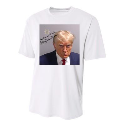 Lock Him Up Funny Hilary Clinton Donald Trump Mugshot Performance Sprint T-Shirt