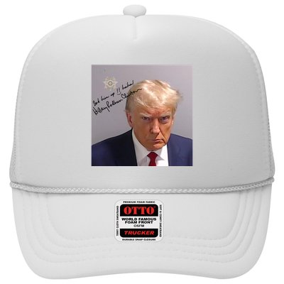 Lock Him Up Funny Hilary Clinton Donald Trump Mugshot Trucker Hat