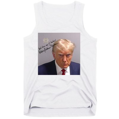 Lock Him Up Funny Hilary Clinton Donald Trump Mugshot Tank Top