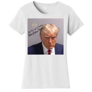 Lock Him Up Funny Hilary Clinton Donald Trump Mugshot Women's T-Shirt