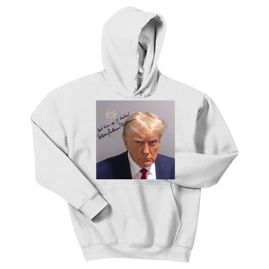 Lock Him Up Funny Hilary Clinton Donald Trump Mugshot Kids Hoodie