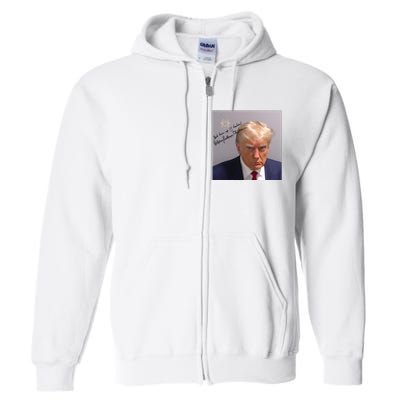 Lock Him Up Funny Hilary Clinton Donald Trump Mugshot Full Zip Hoodie