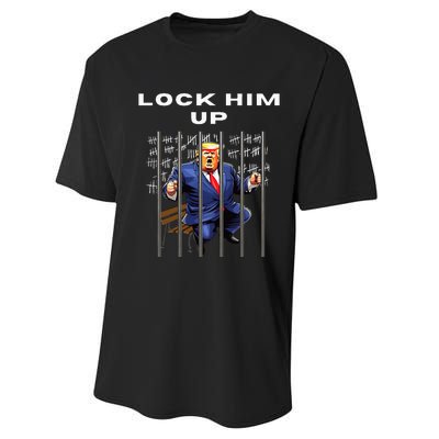 Lock Him Up Antitrump Djt Incarceration Jail Trump Performance Sprint T-Shirt