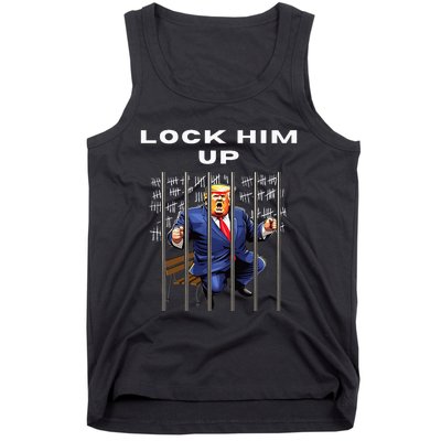 Lock Him Up Antitrump Djt Incarceration Jail Trump Tank Top