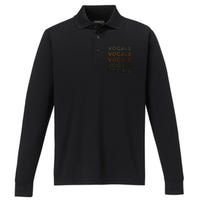 Love Heart Vocals Grunge Vintage Style Black Vocals Performance Long Sleeve Polo