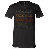 Love Heart Vocals Grunge Vintage Style Black Vocals V-Neck T-Shirt