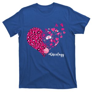 Leopard Heart Valentines Day Cute Stethoscope Oncology Nurse Gift T-Shirt