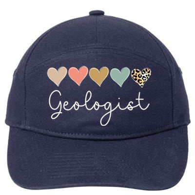 Leopard Hearts Valentines Day For Team Geologist Valentine Meaningful Gift 7-Panel Snapback Hat