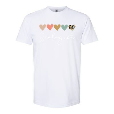 Leopard Hearts Valentines Day For Team Geologist Valentine Meaningful Gift Softstyle® CVC T-Shirt