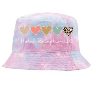 Leopard Hearts Valentines Day For Team Hotel Receptionist Meaningful Gift Tie-Dyed Bucket Hat