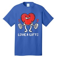 Lifting Heart Valentines Day Love Fitness Gym Workout Tall T-Shirt