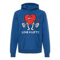 Lifting Heart Valentines Day Love Fitness Gym Workout Premium Hoodie