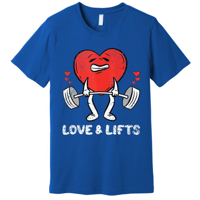 Lifting Heart Valentines Day Love Fitness Gym Workout Premium T-Shirt