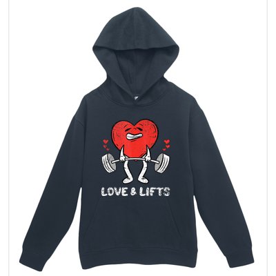 Lifting Heart Valentines Day Love Fitness Gym Workout Urban Pullover Hoodie