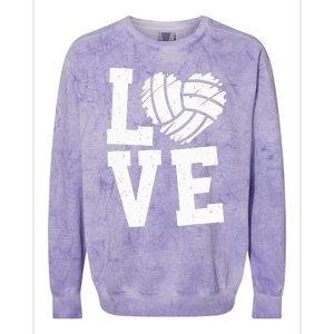 Love Heart Volleyball Team Design for Sport Fans Player Colorblast Crewneck Sweatshirt