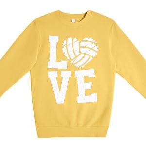 Love Heart Volleyball Team Design for Sport Fans Player Premium Crewneck Sweatshirt