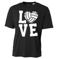 Love Heart Volleyball Team Design for Sport Fans Player Cooling Performance Crew T-Shirt