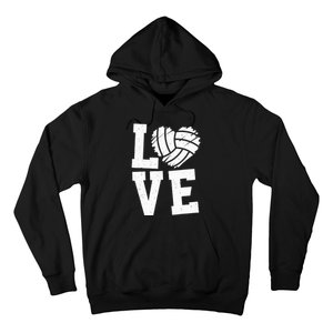 Love Heart Volleyball Team Design for Sport Fans Player Hoodie