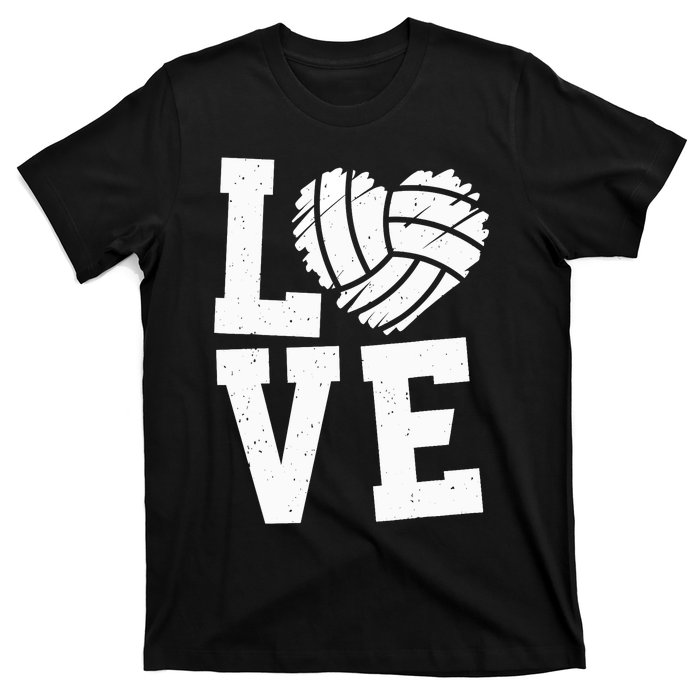 Love Heart Volleyball Team Design for Sport Fans Player T-Shirt